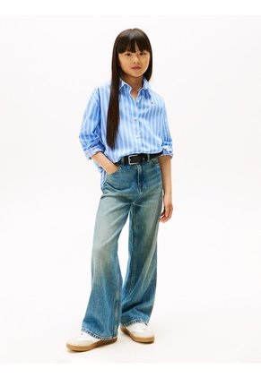 Camisa Azul Varisty De Rayas Tommy Hilfiger