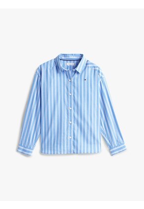 Camisa Azul Varisty De Rayas Tommy Hilfiger