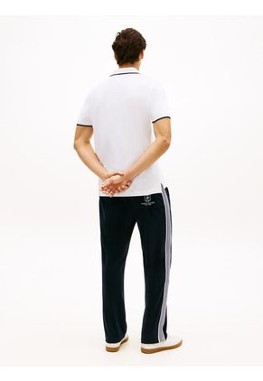 Polo Blanco De Piqué Con Corte Regular Tommy Hilfiger