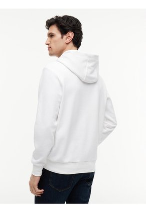 Buzo Blanco De Felpa Con Capota Con Cordón Y Logo Tommy Hilfiger
