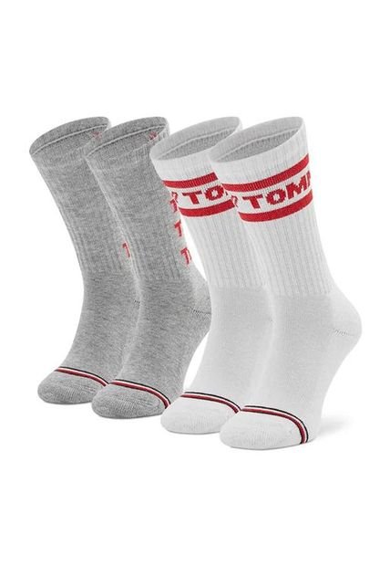 Pack De 2 Calcetines Deportivos Blanco - Gris Para Niño Tommy Hilfiger