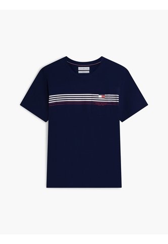 Camiseta Azul Manga Corta Con Diseño De Rayas Tommy Hilfiger Tommy Hilfiger