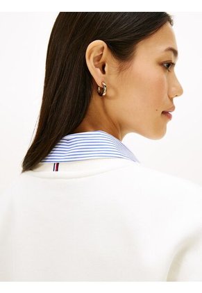 Saco Blanco De Cuello Redondo Con Logo Tommy Hilfiger