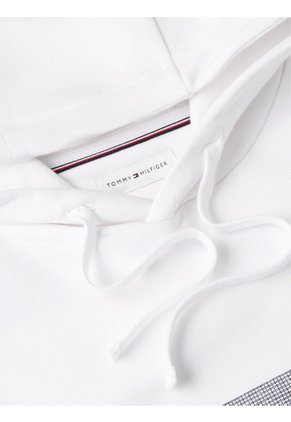 Buzo Blanco De Felpa Con Capota Con Cordón Y Logo Tommy Hilfiger