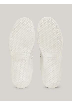 Tenis Blanco De Ante Con Textura Mixta Tommy Hilfiger