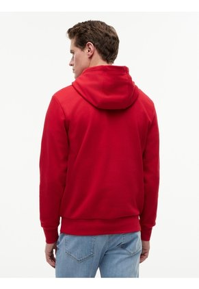 Buzo Rojo De Felpa Con Capota Con Cordón Y Logo Tommy Hilfiger