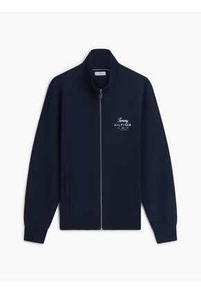 Saco Azul Urbano Con Cremallera De Cuello Alto Tommy Hilfiger