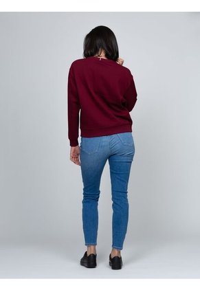 Saco Rojo Fleece De Cuello Redondo Con Logo Gráfico Tommy Hilfiger