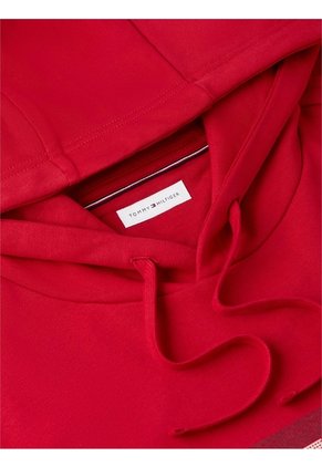 Buzo Rojo De Felpa Con Capota Con Cordón Y Logo Tommy Hilfiger