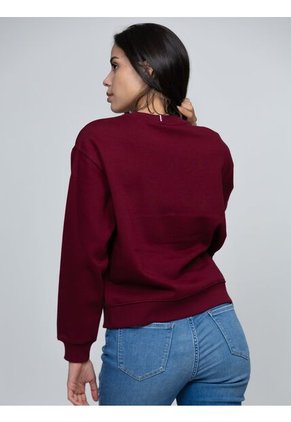 Saco Rojo Fleece De Cuello Redondo Con Logo Gráfico Tommy Hilfiger