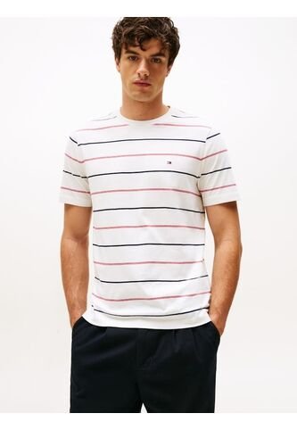 Camiseta Blanca Regular Fit A Rayas Tommy Hilfiger Tommy Hilfiger