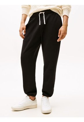 Joggers Negro De Felpa Con Bajos Elásticos Tommy Hilfiger