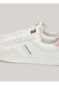Tenis Blanco De Ante Con Textura Mixta Tommy Hilfiger de Tommy Hilfiger