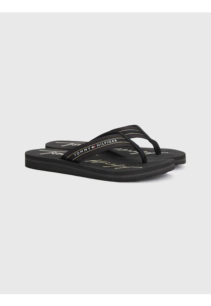 Sandalias Con Logo Mujer Negro Tommy Hilfiger