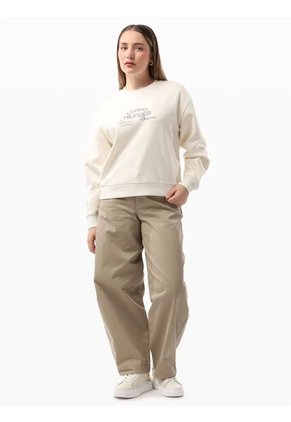 Saco Blanco Tejido De Cuello Redondo Con Logo Gráfico Tommy Hilfiger