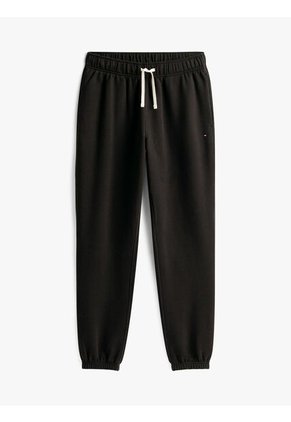 Joggers Negro De Felpa Con Bajos Elásticos Tommy Hilfiger