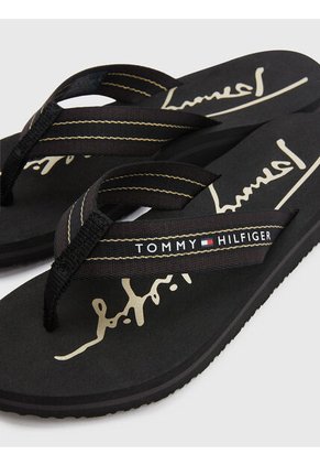 Sandalias Con Logo Mujer Negro Tommy Hilfiger