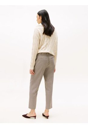 Pantalón Beige Casual Con Estampado De Cuadros Tommy Hilfiger