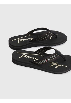 Sandalias Con Logo Mujer Negro Tommy Hilfiger