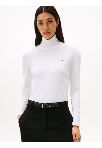 Camiseta Blanca De Cuello Alto Con Diseño De Rayas Tommy Hilfiger Tommy Hilfiger