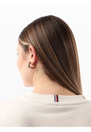 Saco Blanco Tejido De Cuello Redondo Con Logo Gráfico Tommy Hilfiger