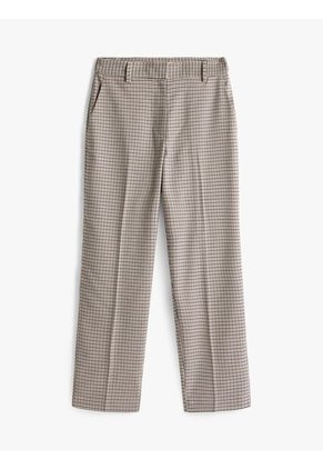 Pantalón Beige Casual Con Estampado De Cuadros Tommy Hilfiger