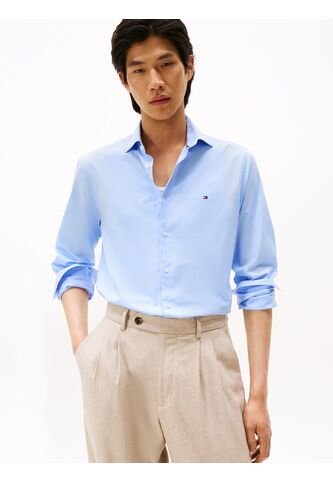 Camisa Celeste Flex Poplin De Corte Slim Tommy Hilfiger Tommy Hilfiger