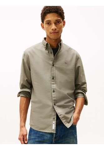 Camisa Gris Oxford Con Cuello Abotonado Tommy Jeans Tommy Hilfiger