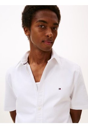 Camisa Blanca Heritage De Manga Corta Tommy Hilfiger