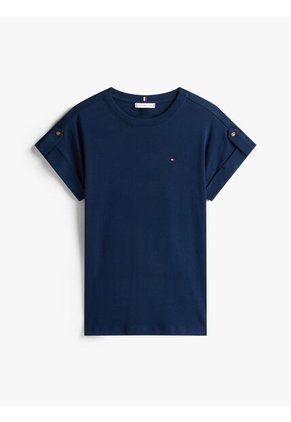 Camiseta Azul Manga Corta Con Diseño De Rayas Tommy Hilfiger