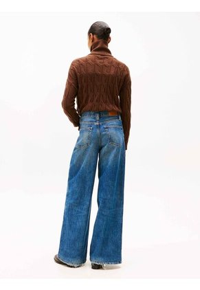 Jeans Azul Anchos De Talle Alto De Estilo Setentero Tommy Hilfiger