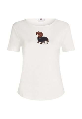 Camiseta Blanca Con Logo Estampado De Perro Tommy Hilfiger Tommy Hilfiger