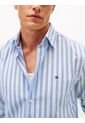 Camisa Celeste Flex Polin Con Rayas Tommy Hilfiger de Tommy Hilfiger