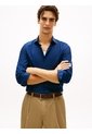 Camisa Azul De Sarga TH Flex New York Label Con Corte Slim Tommy Hilfiger de Tommy Hilfiger