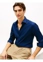 Camisa Azul De Sarga TH Flex New York Label Con Corte Slim Tommy Hilfiger de Tommy Hilfiger