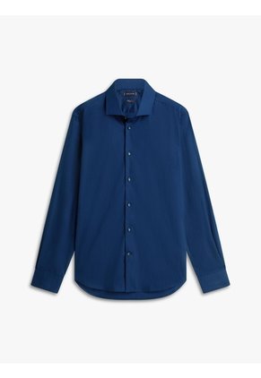 Camisa Azul De Sarga TH Flex New York Label Con Corte Slim Tommy Hilfiger