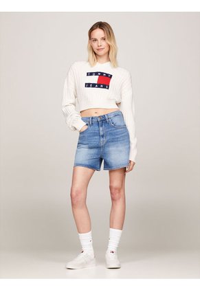 Tenis Blanco De Ante Con Textura Mixta Tommy Hilfiger