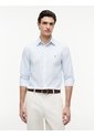 Camisa Azul Manga Larga Flex Poplin Con Logo Tommy Hilfiger de Tommy Hilfiger
