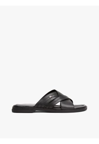Sandalias Negro De Cuero Tommy Hilfiger Tommy Hilfiger