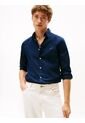 Camisa Azul Solid Con Logo Tommy Hilfiger de Tommy Hilfiger