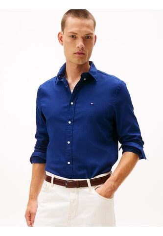 Camisa Azul Slim De Hilo Teñido Tommy Hilfiger Tommy Hilfiger
