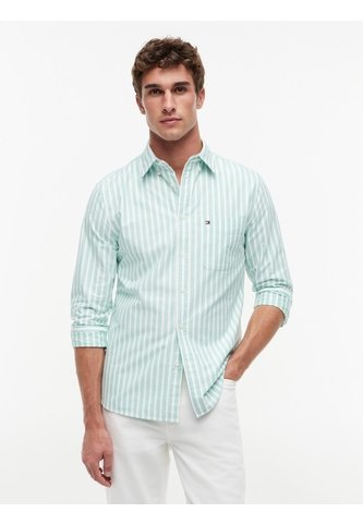 Camisa Verde Oxford De Rayas Y Corte Regular Tommy Hilfiger Tommy Hilfiger