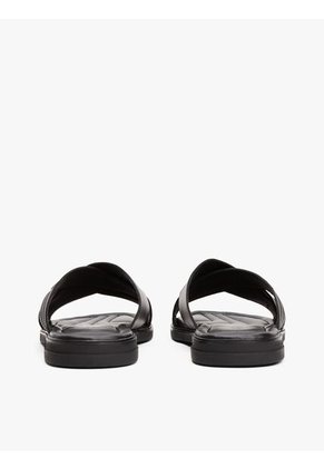 Sandalias Negro De Cuero Tommy Hilfiger