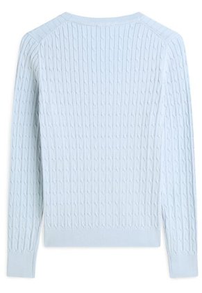 Saco Celeste De Cuello Redondo Con Tejido Tipo Cable Tommy Hilfiger