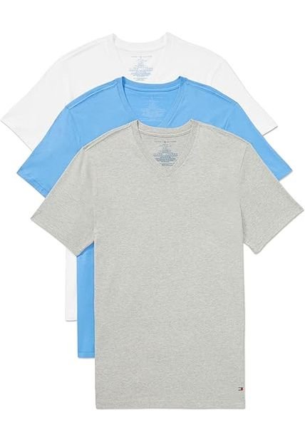 Pack De 3 Camisetas De Cuello V Con Logo  Tommy Hilfiger