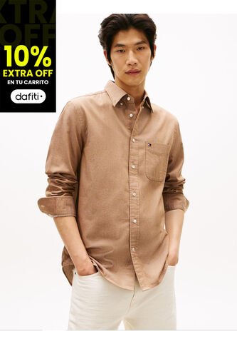 Camisa Naranja Manga Larga De Corte Regular Con Logo Tommy Hilfiger Tommy Hilfiger