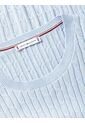 Saco Celeste De Cuello Redondo Con Tejido Tipo Cable Tommy Hilfiger de Tommy Hilfiger