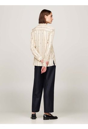 Camisa Blanco De Rayas Estilo Cuerda WW0WW43064-0F5