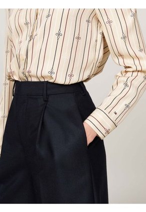 Camisa Blanco De Rayas Estilo Cuerda WW0WW43064-0F5