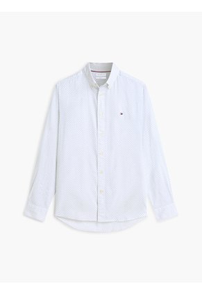 Camisa Multicolor Flex Poplin Con Micro Estampado De Cuadros Tommy Hilfiger